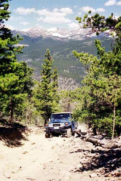 Gene's FJ40 is framed by the beautiful Colorado mountains and sky