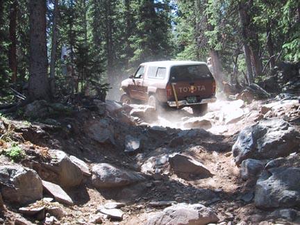 Max clearing the rocks without stopping at all